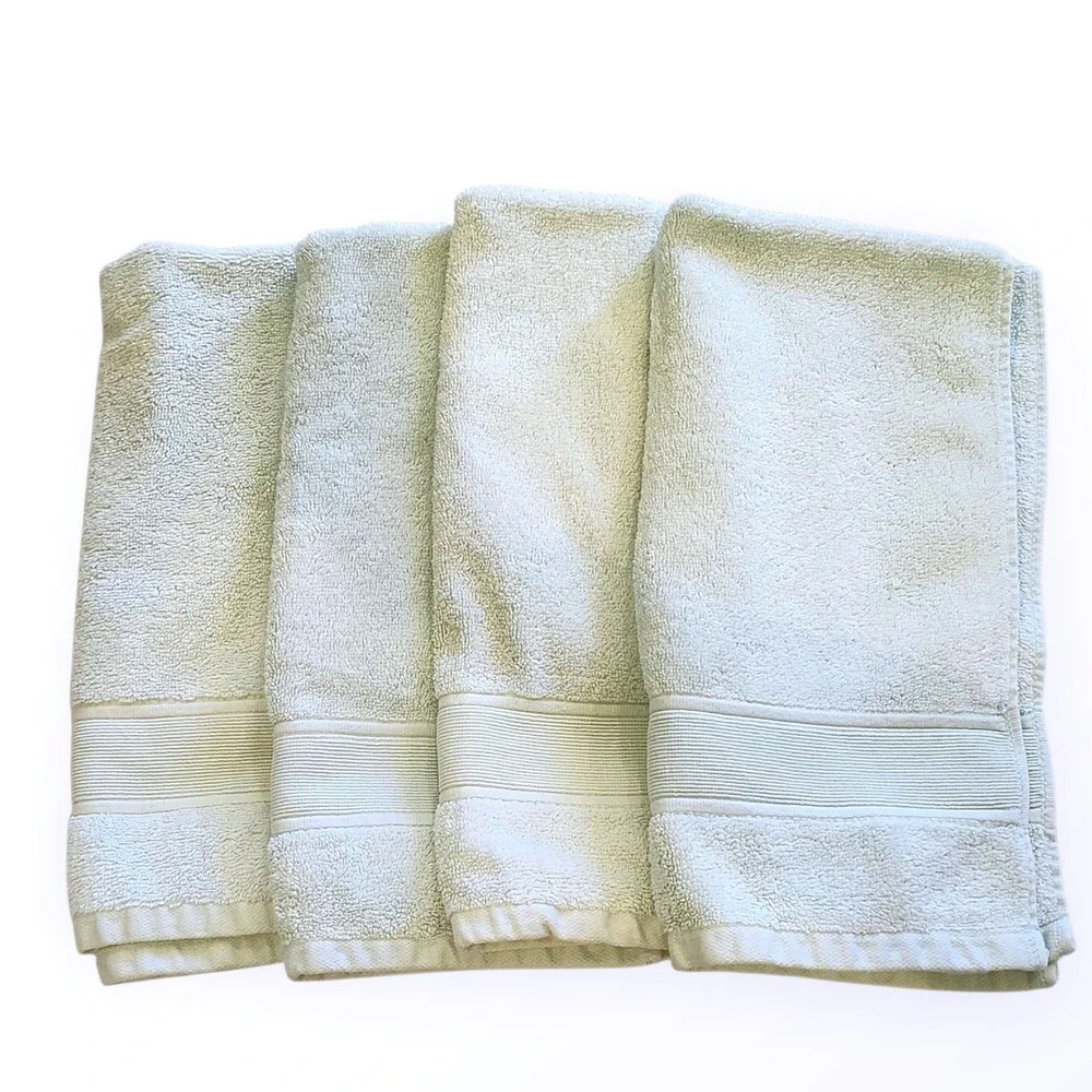 Lauren Ralph Lauren Hand Towel Set Mint Green Cotton Ribbed 4pc Designer Coastal